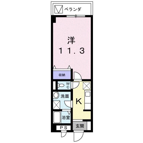 エスペランサ・ヤマダ(1K/2階)の間取り写真