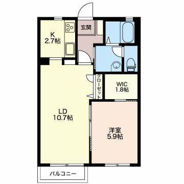 アバンシス清水町(1LDK/2階)の間取り写真