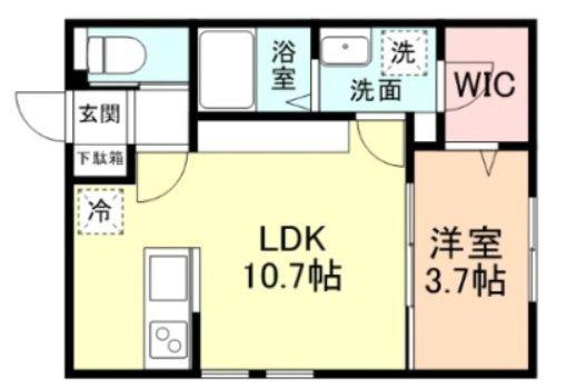 GRANDIR PLUS(1LDK/1階)の間取り写真
