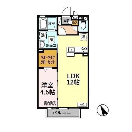 富山地鉄富山港線 粟島駅 徒歩5分 2階建 築21年(1LDK/1階)の間取り写真