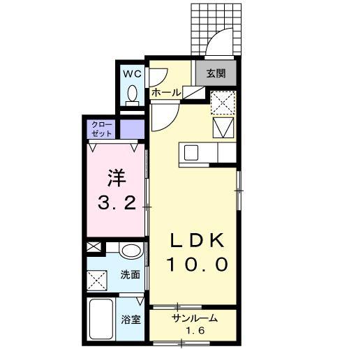 ベラ ルーチェ(1LDK/1階)の間取り写真