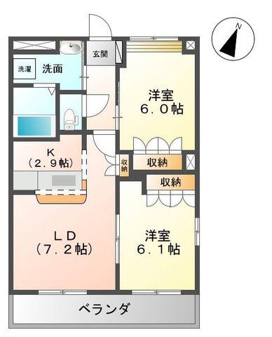 ツインクル・スターⅡ(2LDK/1階)の間取り写真
