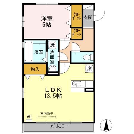 富山地鉄不二越上滝 南富山駅 徒歩31分 3階建 築16年(1LDK/1階)の間取り写真