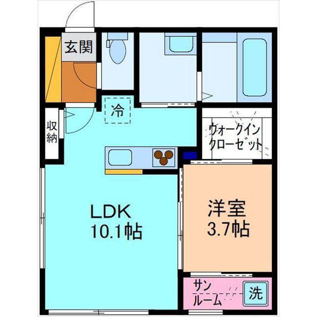 ISARA(1LDK/1階)の間取り写真