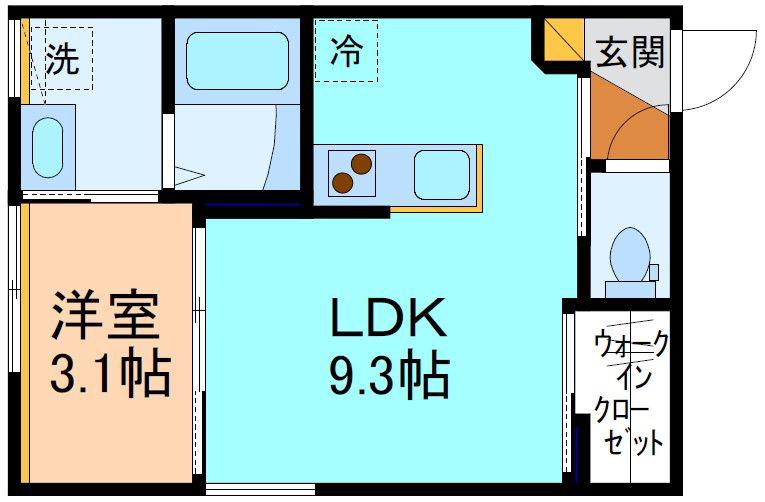 グローリー上関(1LDK/1階)の間取り写真