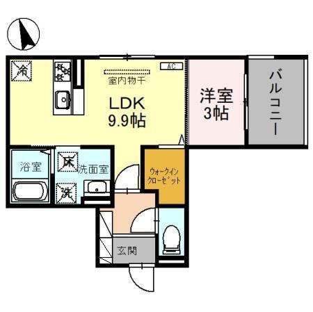 富山地鉄富山市内線 トヨタモビリティ富山Ｇスクエア五福前駅 徒歩16分 3階建 築3年(1LDK/1階)の間取り写真