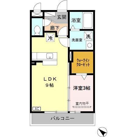ONE LOVE(1LDK/3階)の間取り写真