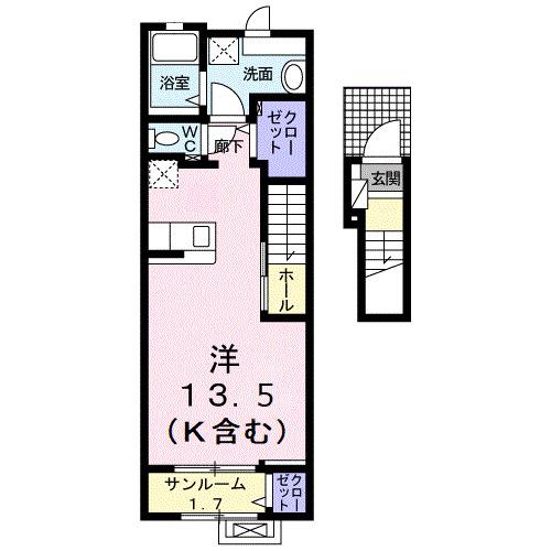 菫1ST(ワンルーム/2階)の間取り写真