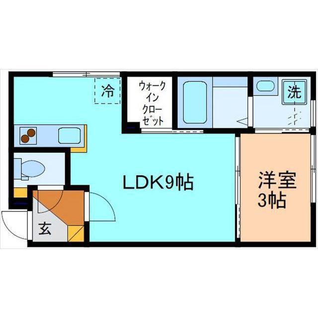 INTEGRAL出来田(1LDK/1階)の間取り写真