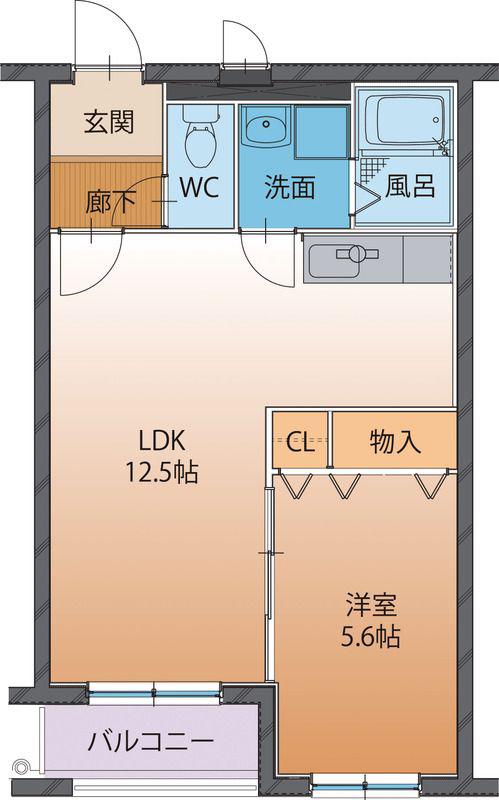 ハートフル未来(1LDK/1階)の間取り写真