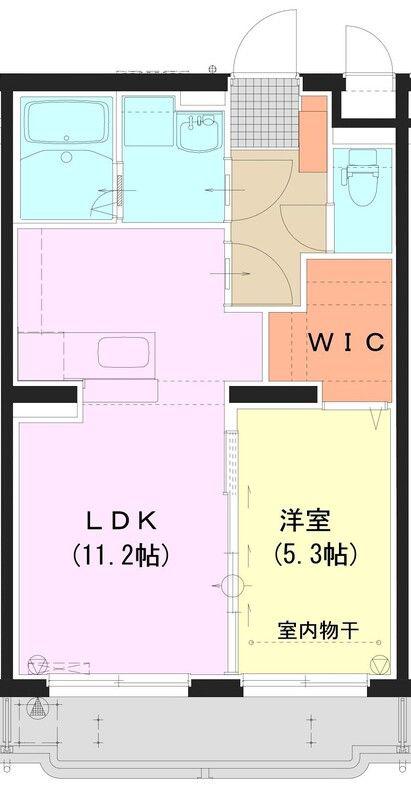 ユーミー新高岡(1LDK/2階)の間取り写真