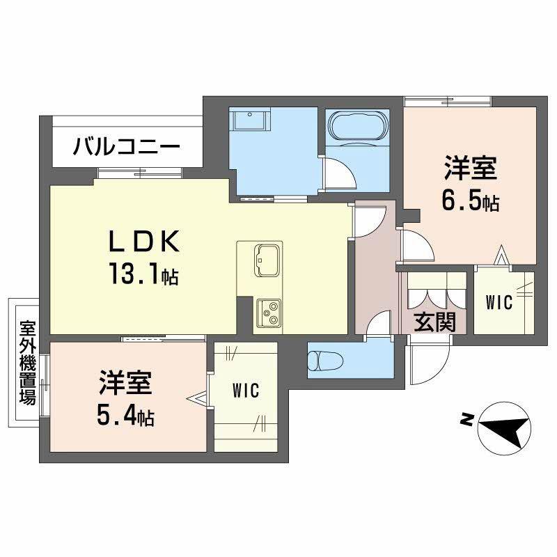 富山地鉄富山市内線 広貫堂前駅 徒歩10分 3階建 新築(2LDK/2階)の間取り写真