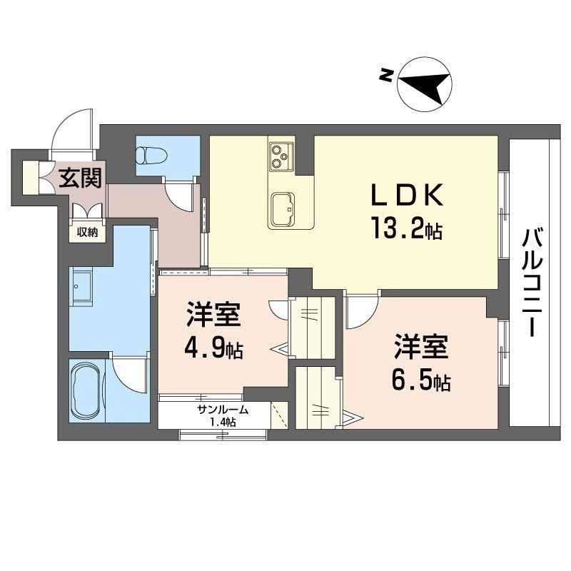 富山地鉄富山市内線 広貫堂前駅 徒歩10分 3階建 新築(2LDK/3階)の間取り写真