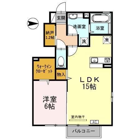 にゅうまごびれっじ2(1SLDK/1階)の間取り写真