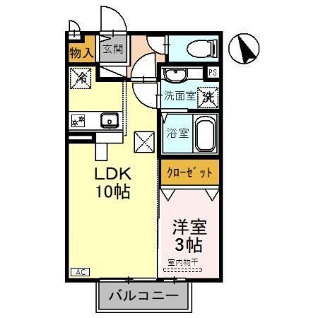 ツインパインズ(1LDK/1階)の間取り写真