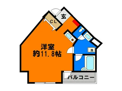 パルコート八千代(ワンルーム/1階)の間取り写真