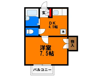 グレイスエミネンス(1K/1階)の間取り写真