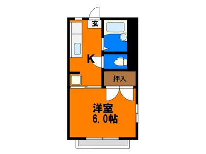 にふてぃはうす89(1K/2階)の間取り写真