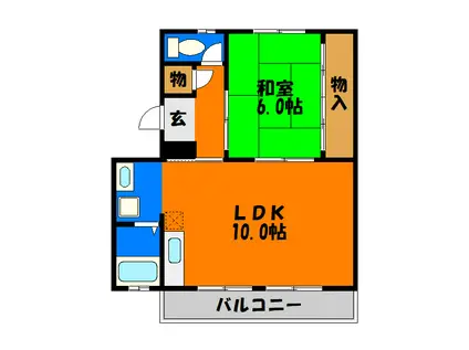 コーポモリヨシ1号棟(1LDK/3階)の間取り写真