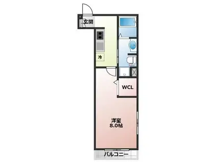 レクサス市川南Ⅲ(1K/3階)の間取り写真