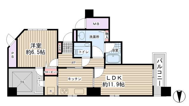 NLCロイヤルレジデンス(1LDK/5階)の間取り写真