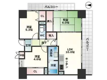 デイブレイク城東(3LDK/8階)の間取り写真