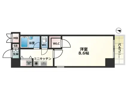 グレース三国(1K/2階)の間取り写真