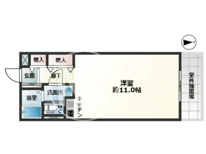 豊中ガーデンズコート(ワンルーム/3階)の間取り写真