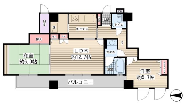 NLCロイヤルレジデンス(2LDK/10階)の間取り写真