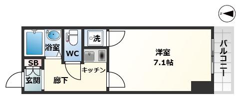 ヴェローノ新大阪南(1K/4階)の間取り写真