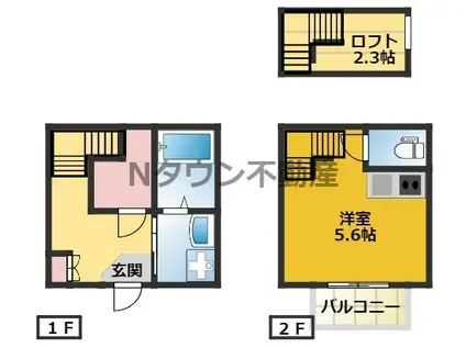 GIFTⅠ 旧物件名EMブランドール(1K/1階)の間取り写真