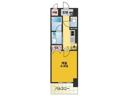 アクアエテルナ泉(1K/4階)の間取り写真