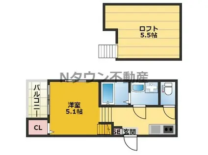 アルファ グランデ(1K/1階)の間取り写真