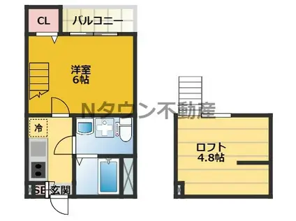 YS SQUARE 中村公園 (1K/2階)の間取り写真