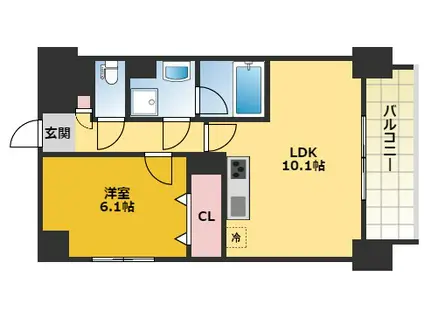エスペランサ浄心(1LDK/8階)の間取り写真