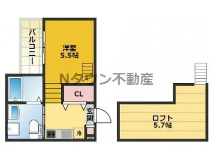 RICH HILL SUWA(ワンルーム/1階)の間取り写真