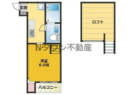 LUMINOUS矢田(1K/1階)の間取り写真