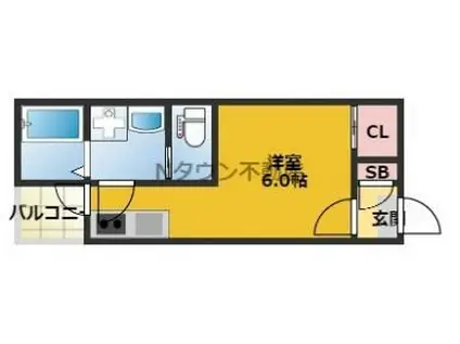 MAISON FAR 黒川(1K/2階)の間取り写真