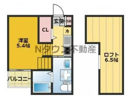 LAPISLAZULI (ワンルーム/1階)の間取り写真