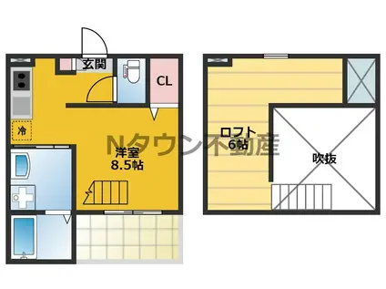 エリュート(1K/2階)の間取り写真