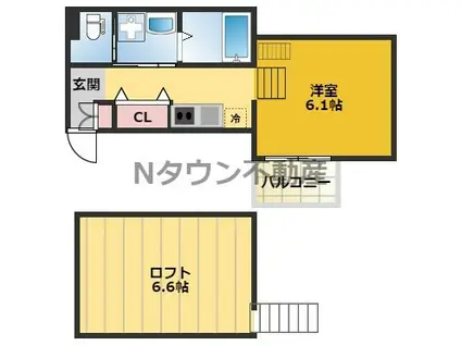 スマイルセレクト中村公園(1K/1階)の間取り写真