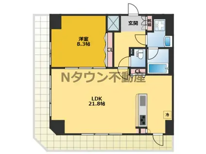 セイワパレス丸の内駅前(1LDK/13階)の間取り写真