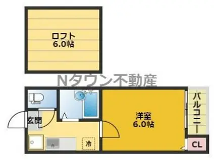 プルミエ(1K/1階)の間取り写真