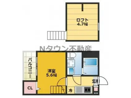 FELICE VITA(1K/2階)の間取り写真