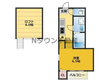 BRIGHT WILL 十王町(1K/1階)の間取り写真