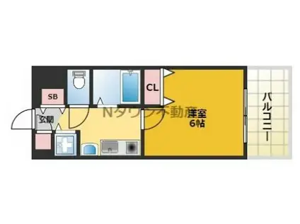 プレサンス名古屋駅前(1K/2階)の間取り写真