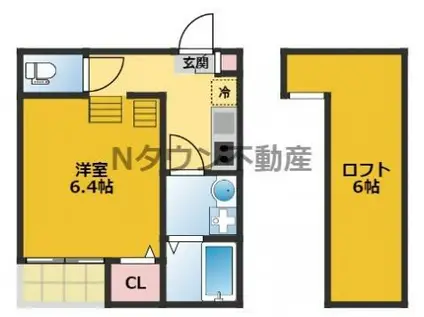 CUPRE OSONE(1K/2階)の間取り写真