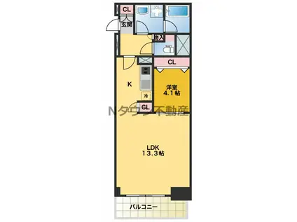 プレサンス広小路通葵(1LDK/8階)の間取り写真