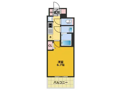 プレサンス大曽根駅前ファースト(1K/14階)の間取り写真