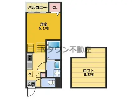 フレグラント オリーブ名城公園(1K/1階)の間取り写真